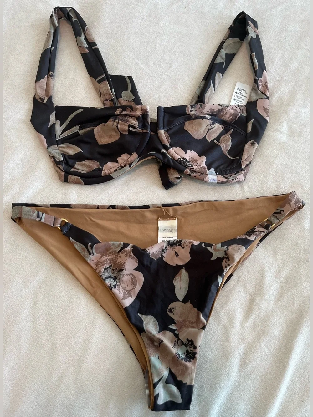 L*Space Bikini Set Camellia Top & Roxette Bitsy Bottom Medium/Large Resortwear